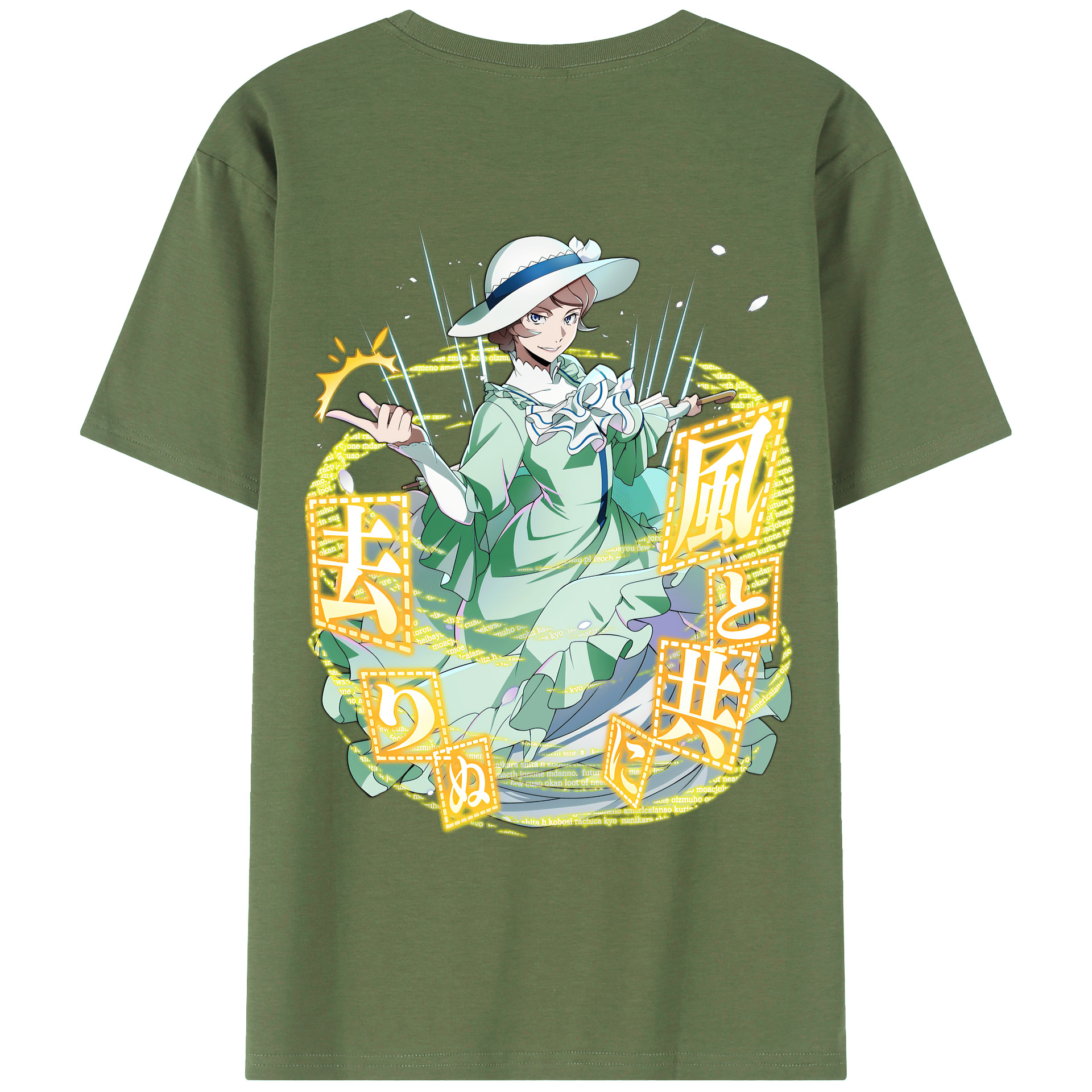 （画像用） 文豪ストレイドッグス Bungo Stray Dogs 綿100％ メンズ半袖Tシャツ（バックプリント） 通気性